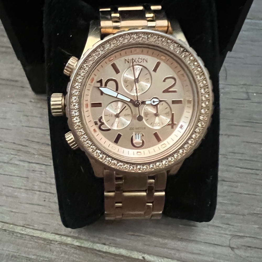 Nixon 38-20 Rose Gold Chronograph Watch